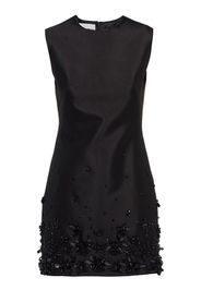 Miu Miu bead-embellished sleeveless mini dress - F0002 BLACK