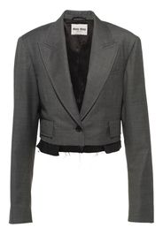 Miu Miu Grisaille cropped single-breasted blazer - Grigio