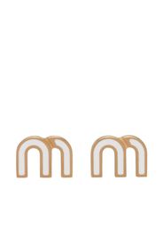 Miu Miu logo-plaque stud earrings - Oro