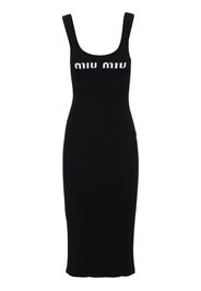 Miu Miu logo-print open-back dress - Nero