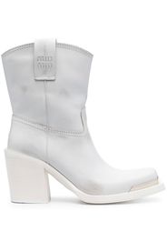 Miu Miu mid-calf leather cowboy boots - Bianco