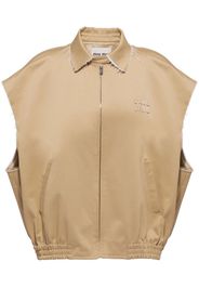 Miu Miu logo-patch chino blouson - Toni neutri