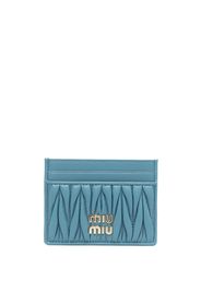 Miu Miu matelassé nappa leather card holder - Blu