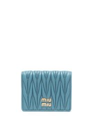 Miu Miu matelassé bi-fold leather wallet - Blu
