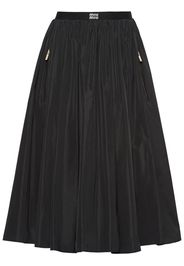 Miu Miu Full technical-silk skirt - Nero