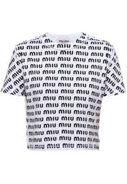 Miu Miu logo-print T-shirt - Bianco