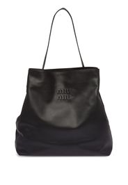 Miu Miu leather embossed-logo shoulder bag - Nero