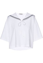 Miu Miu Embroidered cotton T-shirt - Bianco