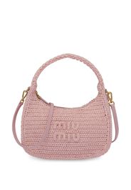 Miu Miu logo-lettering crocheted shoulder bag - Rosa