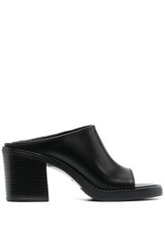 Miu Miu Mules a punta aperta in pelle - Nero