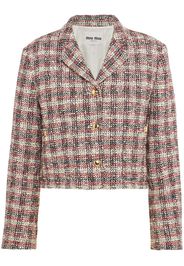 Miu Miu single-breasted check jacket - Giallo