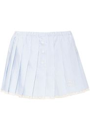 Miu Miu pinstripe embroidered-logo miniskirt - Bianco