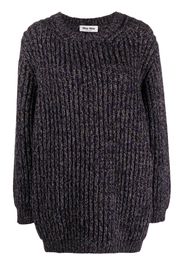 Miu Miu crew-neck virgin-wool knitted jumepr - Blu