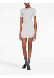 Miu Miu embroidered-logo short-sleeve jumper - Grigio