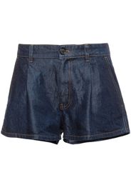 Miu Miu Shorts denim con pieghe - Blu