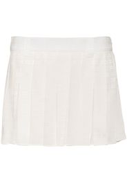 Miu Miu pleated logo-jacquard miniskirt - Bianco