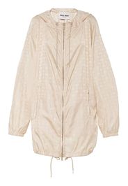 Miu Miu logo-print zipped blouson jacket - Toni neutri