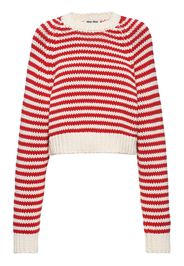 Miu Miu stripe-print knitted jumper - Rosso