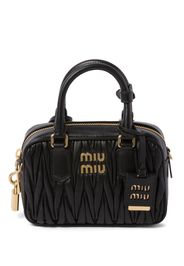 Miu Miu logo-plaque matelassé leather mini bag - Nero
