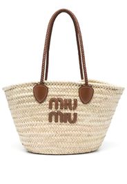 Miu Miu logo-patch tote bag - Toni neutri