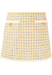 Miu Miu bouclé check-pattern miniskirt - Giallo