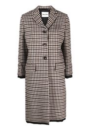 Miu Miu houndstooth-pattern single-breasted coat - Marrone