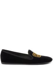 Miu Miu Slippers con ricamo - Nero