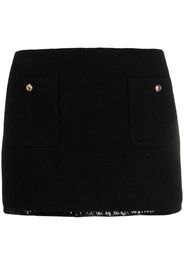 Miu Miu sequin-trim knitted miniskirt - Nero