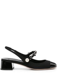 Miu Miu leather slingback pumps - Nero