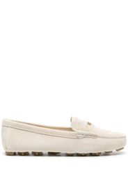 Miu Miu logo-embossed suede penny loafers - Toni neutri