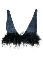 Miu Miu Top denim con decorazione - Blu