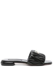 Miu Miu matelassé leather sandals - Nero