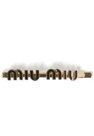 Miu Miu logo-lettering hairclip - Nero
