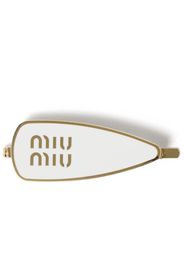 Miu Miu Fermacapelli con logo inciso - Bianco