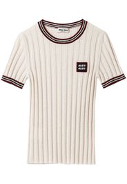 Miu Miu Top con applicazione - Toni neutri