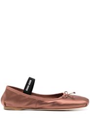 Miu Miu satin ballerina shoes - Marrone