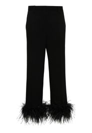 Miu Miu feather-trimmed trousers - Nero