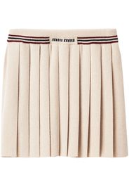 Miu Miu pleated knitted cashmere miniskirt - Toni neutri