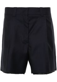 Miu Miu logo-embroidered wool shorts - Blu