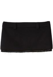 Miu Miu satin-trim velour miniskirt - Nero