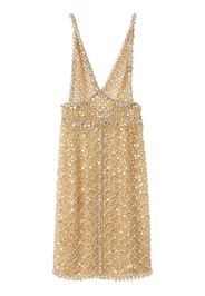 Miu Miu bead-embellished organza midi dress - Oro