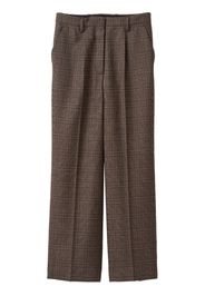 Miu Miu check-pattern wool trousers - Marrone