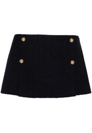 Miu Miu pleat-detail tweed skirt - Blu