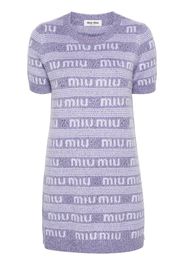 Miu Miu logo-intarsia mini dress - Viola