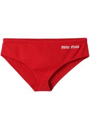 Miu Miu logo-print bikini bottoms - Rosso