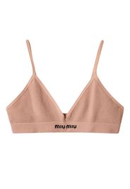Miu Miu seamless triangle cotton bra - Toni neutri