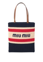 Miu Miu Borsa tote a righe - Toni neutri