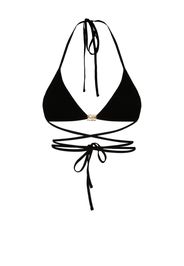 Miu Miu logo-plaque triangle bralette - Nero