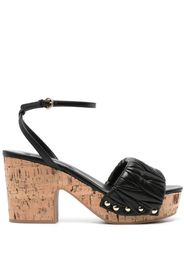 Miu Miu Sandali con placca logo - Nero