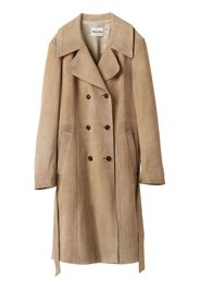 Miu Miu double-breasted suede coat - Toni neutri
